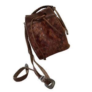 Vintage Brighton Woven Drawstring Handbag